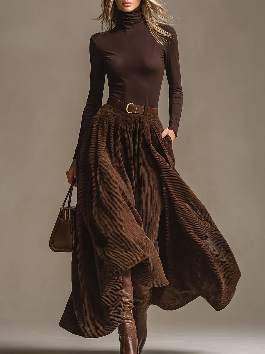 Vintage Fashion Retro Outfit - Retroowy komplet damski: elegancka spódnica z