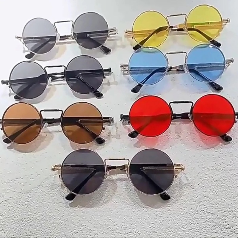 Vintage Fashion Female - Okrągłe okulary przeciwsłoneczne w stylu vintage