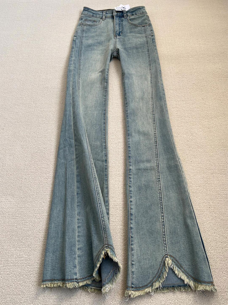 Mom Jean High Rise - Jesienne Vintage Y2k Rozszerzane Jeansy Retro
