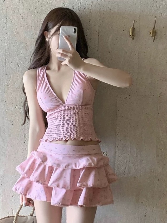 Vintage Fashion - Letnia damska odzież wyszczuplająca, tankini, strój