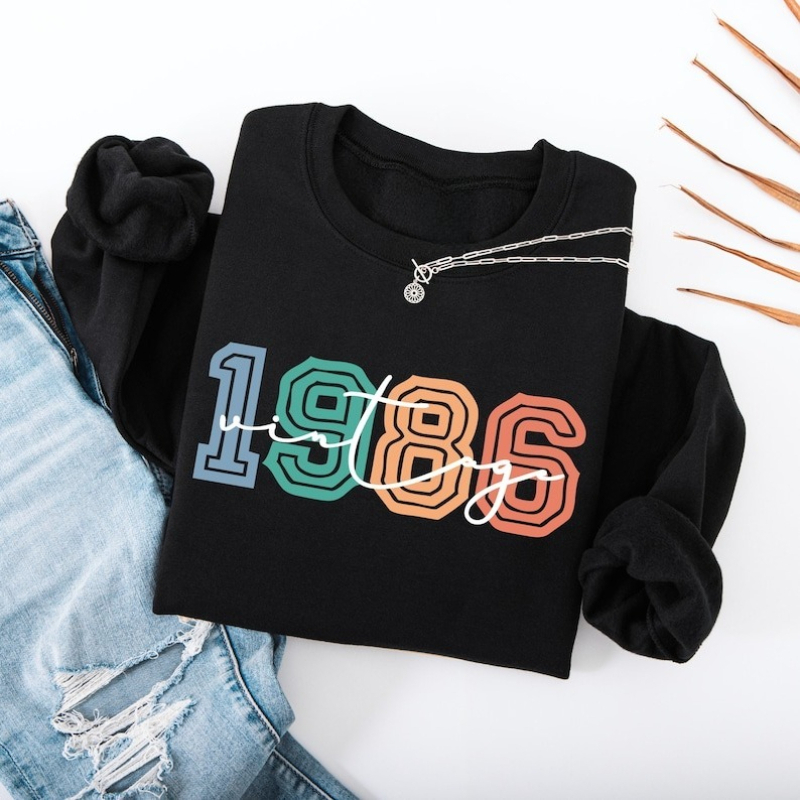 Bluza w stylu vintage z 1986 r – Vintage Fashion Retro Outfit recenzja i cena