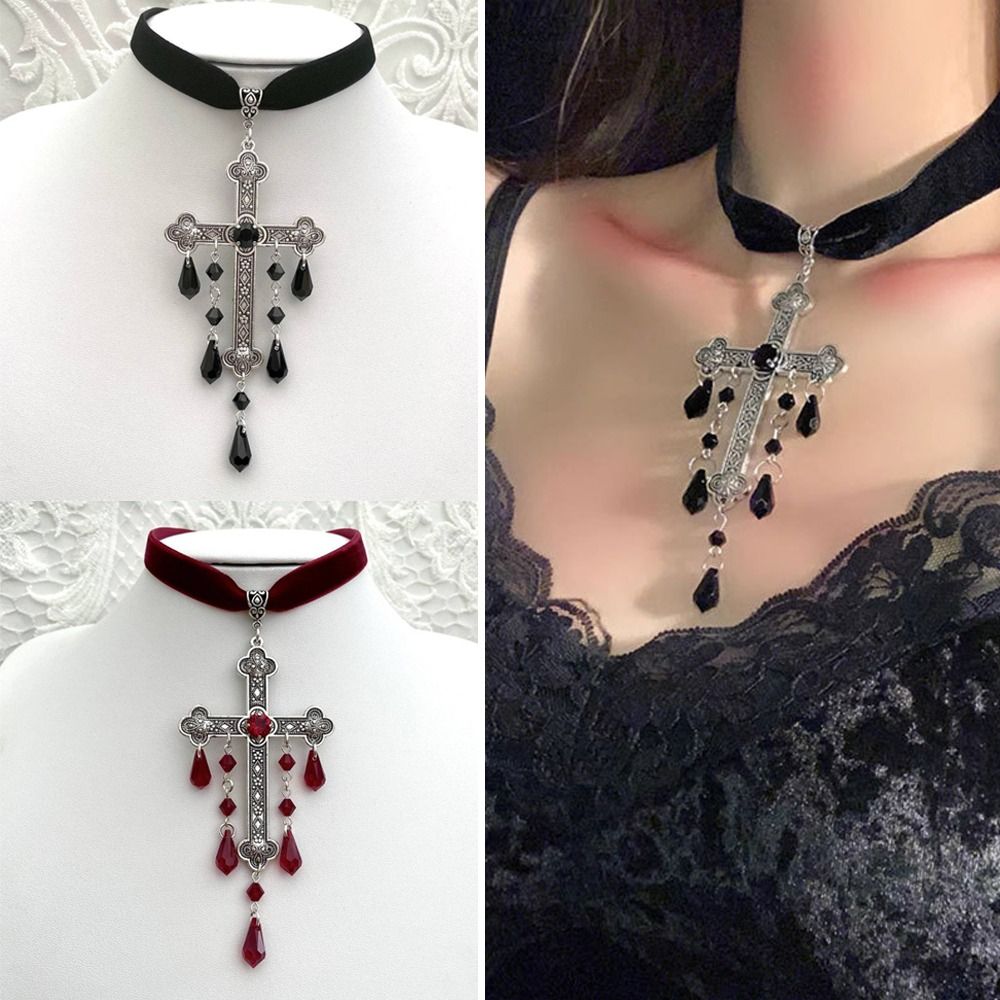 Retro Naszyjnik Choker z Dużym – Vintage Fashion Retro Outfit recenzja i cena